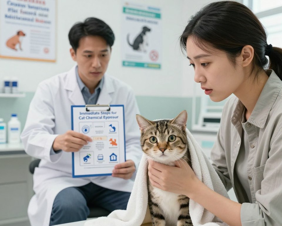 Immediate steps for cat chemical exposure Immediate steps for cat chemical exposure