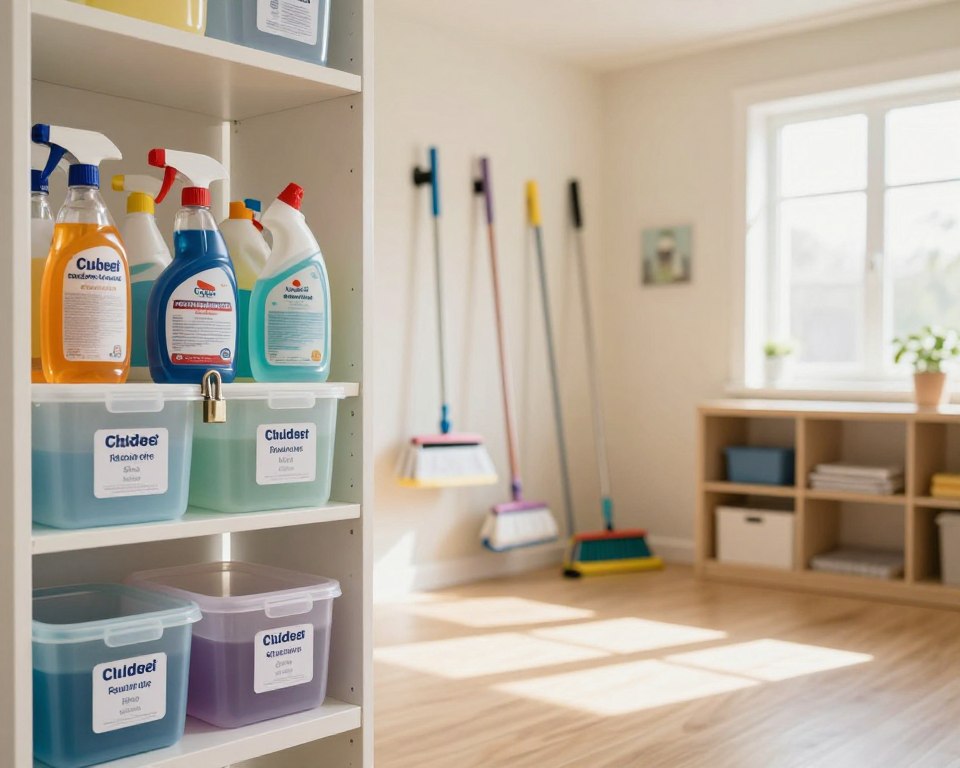 Safe cleaning supplies storage