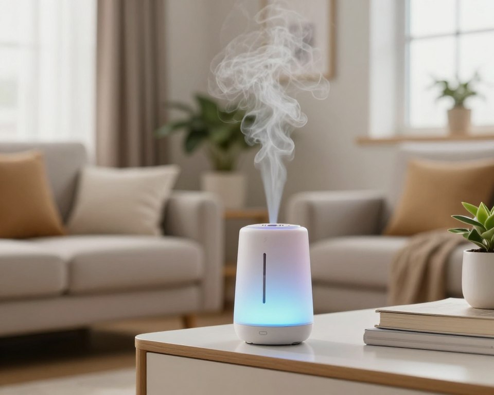 A clean and modern living room with a glowing plug-in air freshener prominently displayed on a stylish shelf. In the foreground, a close-up view of the air freshener emitting soft, colorful vapor, symbolizing fragrance. In the middle ground, consider a cozy couch with potted plants and books, evoking a warm atmosphere. In the background, a window with curtains slightly drawn, allowing natural light to filter in, creating a calm and inviting ambiance. The lighting is soft and diffused, suggesting a peaceful setting. The mood is serene and contemplative, encouraging a focus on health and safety regarding air quality. A clean and modern living room with a glowing plug-in air freshener prominently displayed on a stylish shelf. In the foreground, a close-up view of the air freshener emitting soft, colorful vapor, symbolizing fragrance. In the middle ground, consider a cozy couch with potted plants and books, evoking a warm atmosphere. In the background, a window with curtains slightly drawn, allowing natural light to filter in, creating a calm and inviting ambiance. The lighting is soft and diffused, suggesting a peaceful setting. The mood is serene and contemplative, encouraging a focus on health and safety regarding air quality.